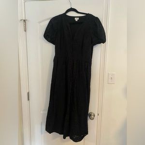 J. Crew Puff Sleeve Midi Eyelet Dress